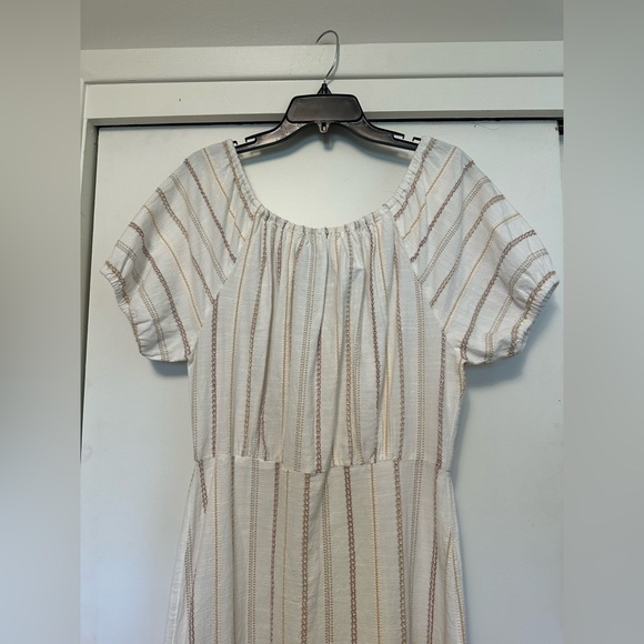 Ace & Jig Quince Ambrosia Cream Stripe Maxi Dress - On or Off Shoulder - Sz. m - Picture 5 of 11